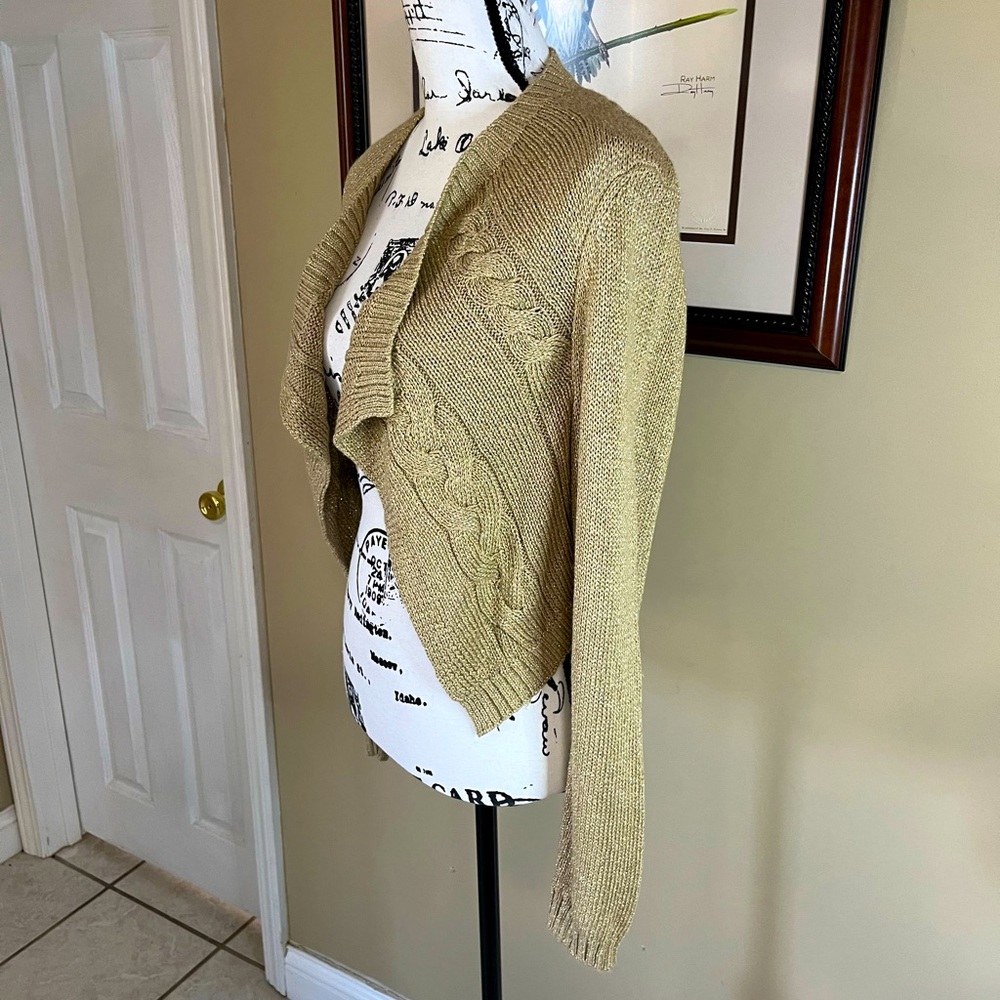 Gold Michael Kors Sweater Cardigan Large Metallic
